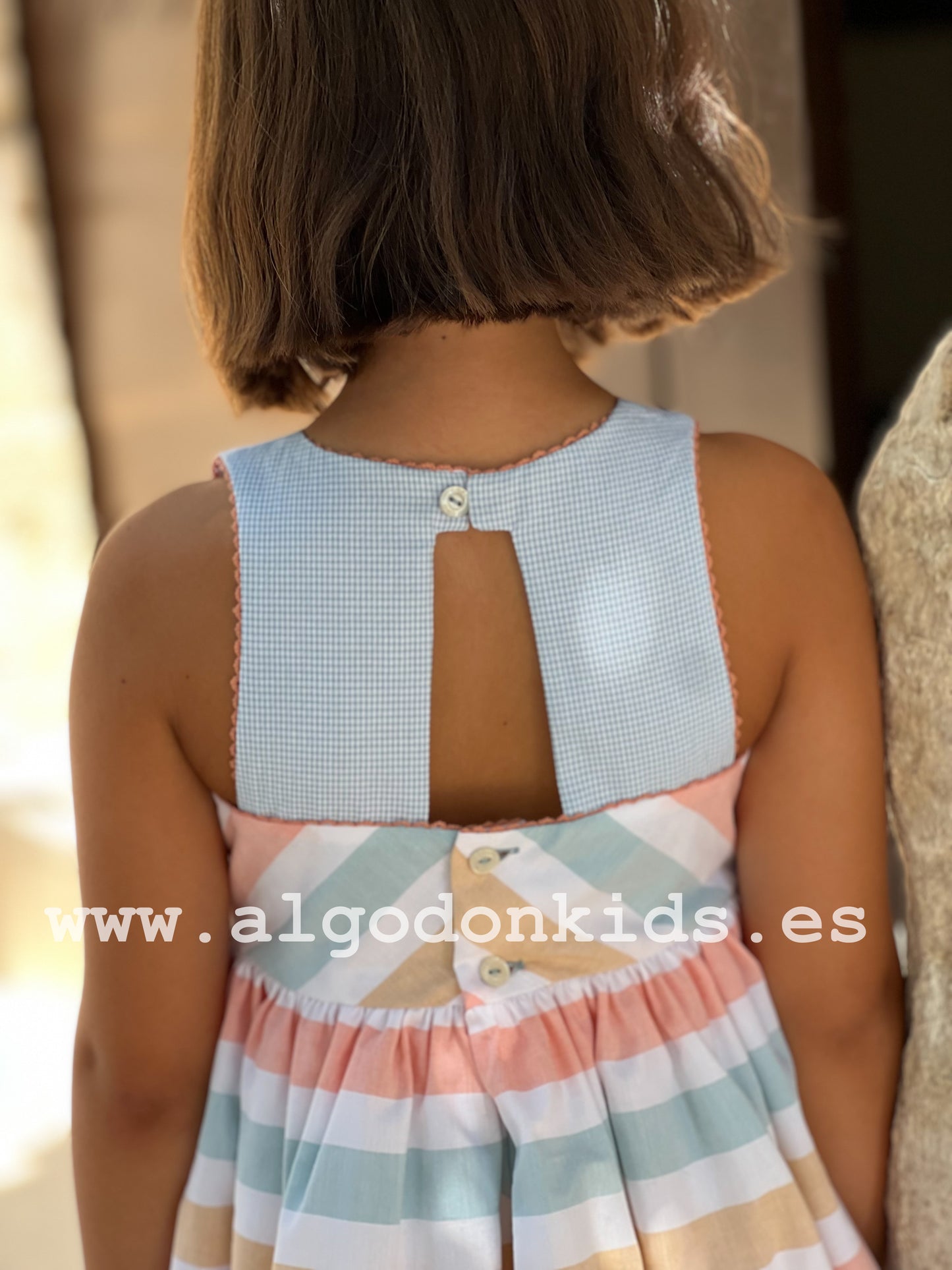 VESTIDO RAYAS MELOCOTÓN