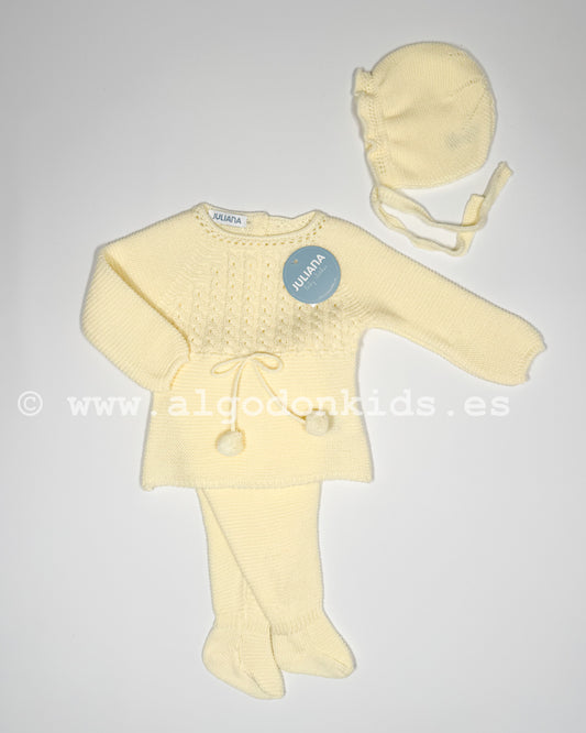 JUBÓN POMPONES AMARILLO