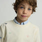 SUDADERA CREMA LOGOS
