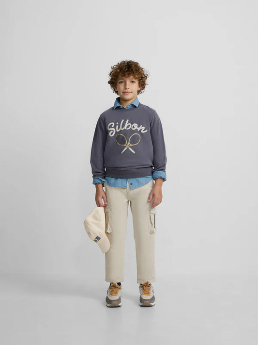 SUDADERA RAQUETAS AZUL ÍNDIGO