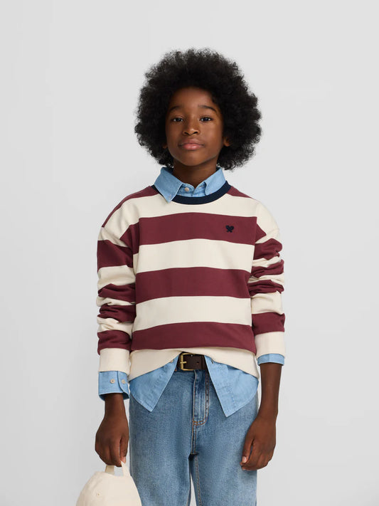 SUDADERA RAYAS BURDEOS