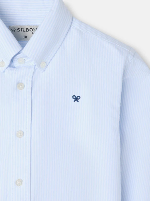 CAMISA OXFORD RAYAS CELESTE