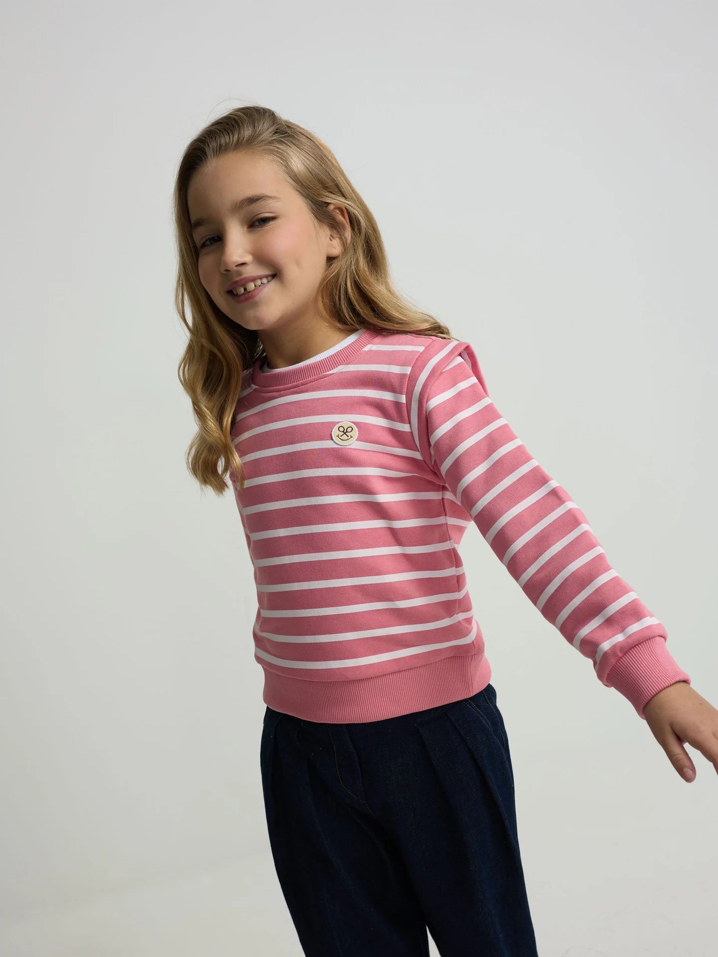SUDADERA ROSA RAYAS NIÑA