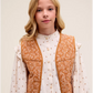 CHALECO CANELA FLORECILLAS