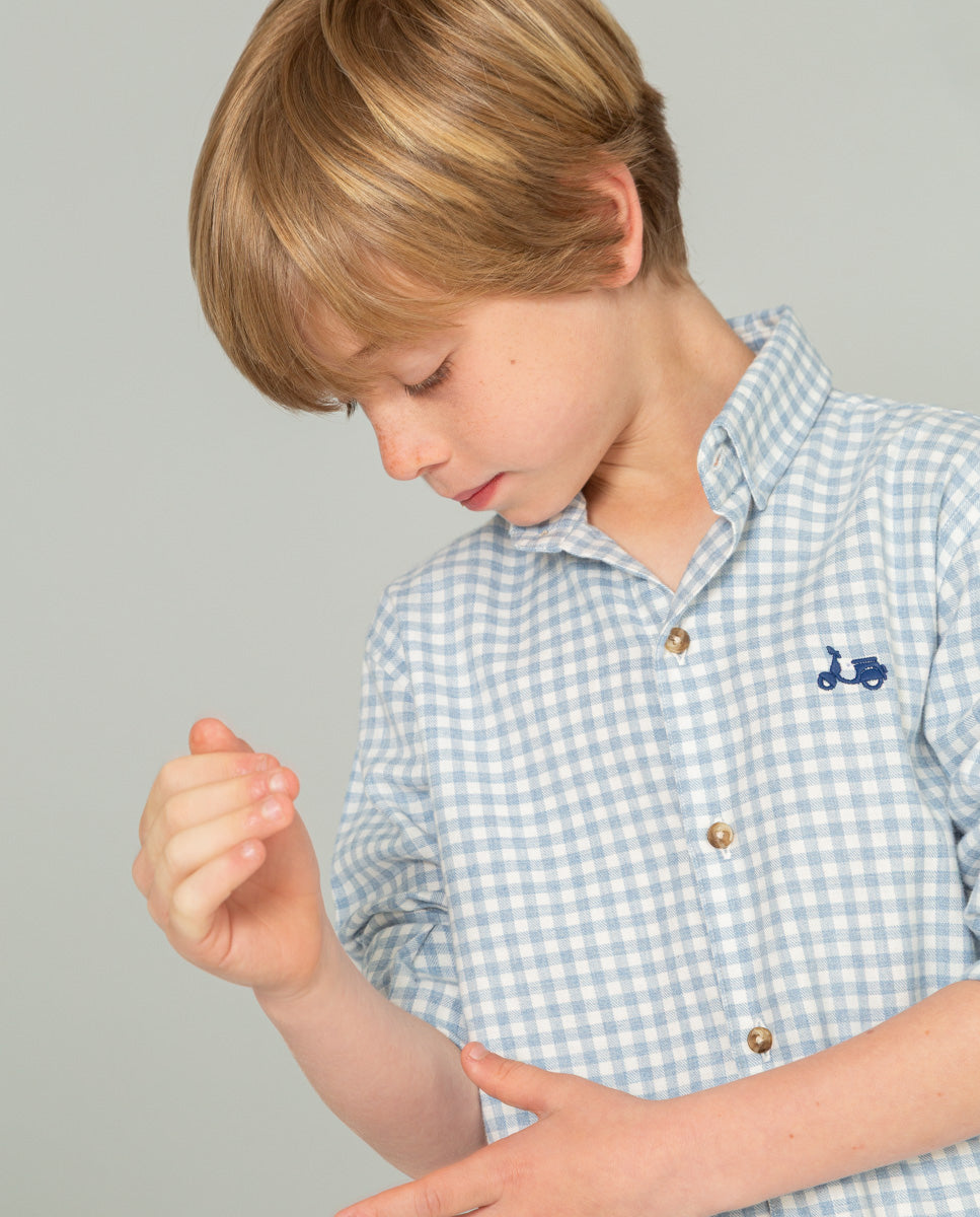 CAMISA VICHY RUSTIC CELESTE