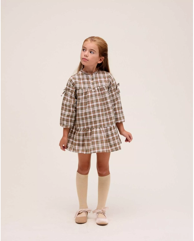 VESTIDO CAMPO CUADROS VERDE