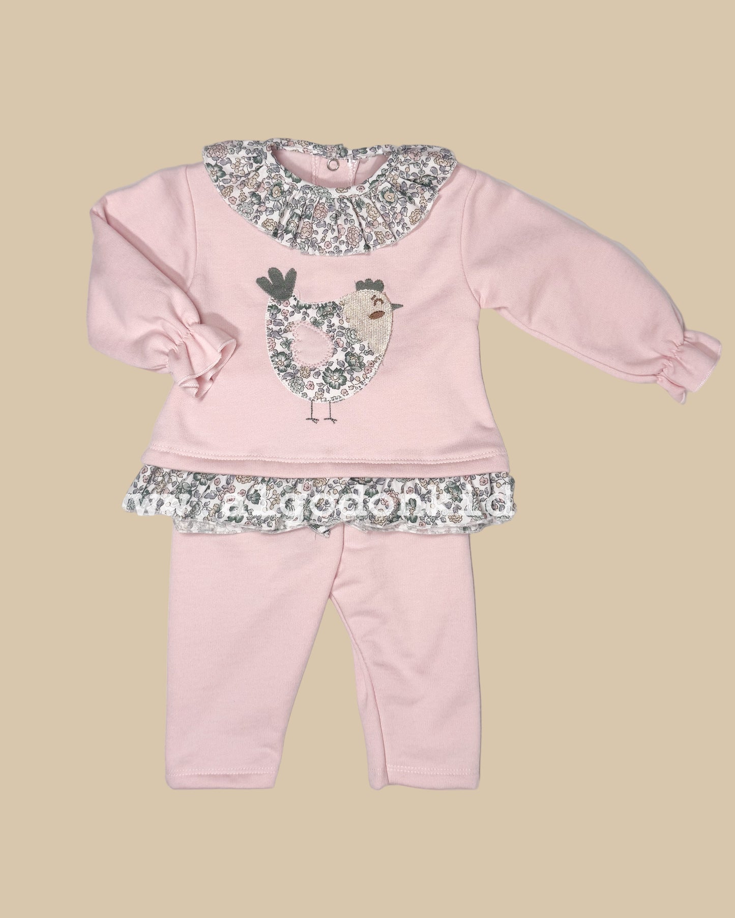CONJUNTO FELPA GALLINA ROSA