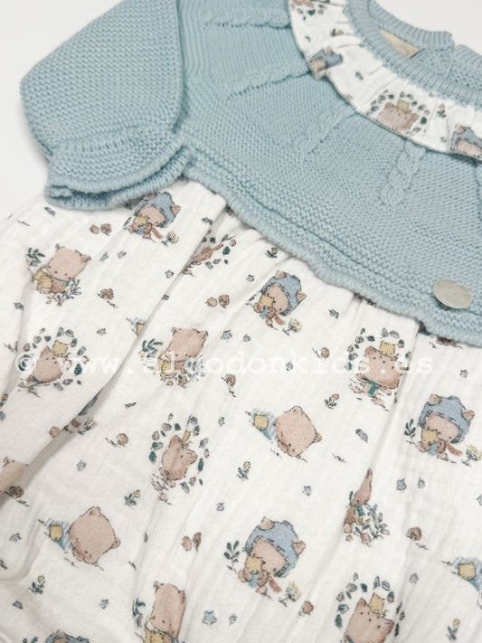 PELELE COMBINADO OSITOS AZUL