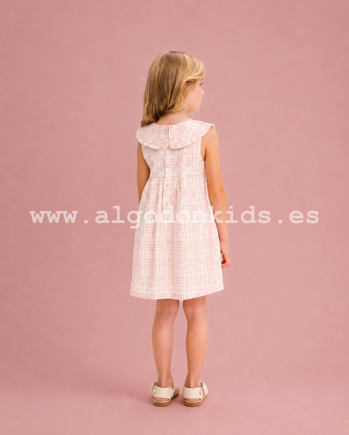 VESTIDO CUADROS ROSA BABY DOLL