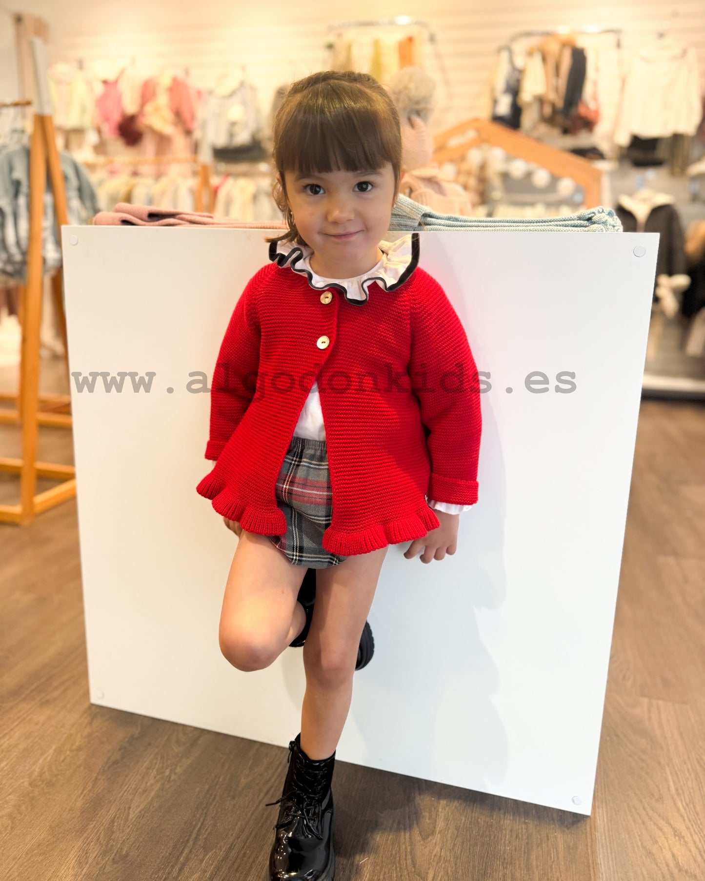 CONJUNTO TARTAN GRIS CHAQUETA