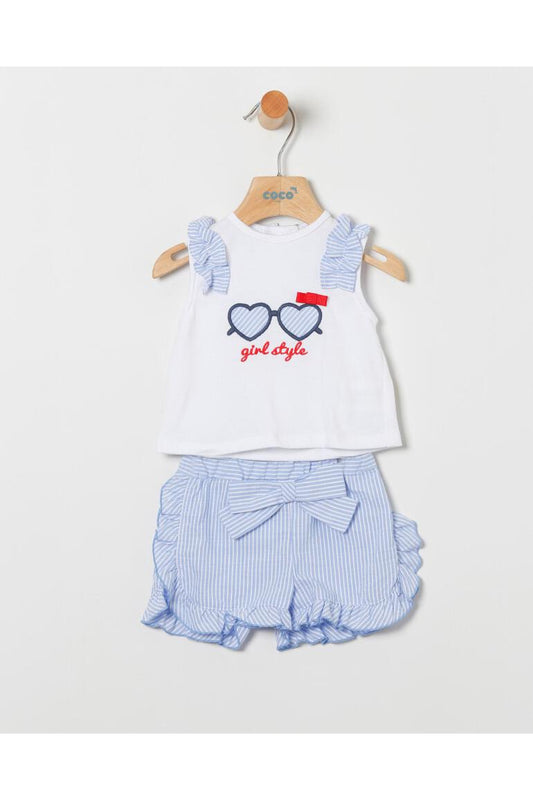 CONJUNTO CELESTE RAYAS BEBÉ