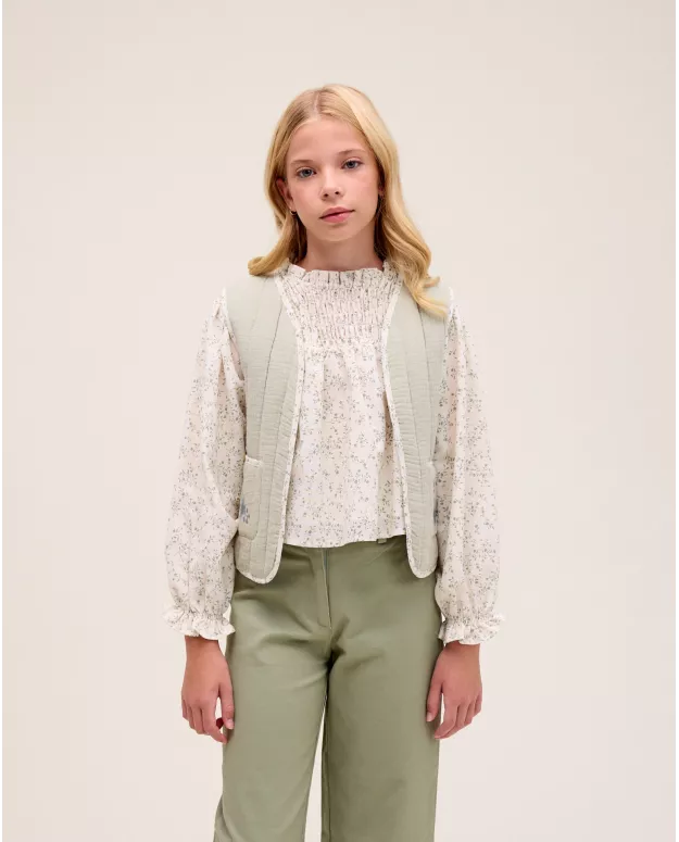 CHALECO VERDE BORDADO