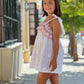 VESTIDO FLOR BORDADA ROSA