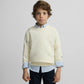 SUDADERA CREMA LOGOS