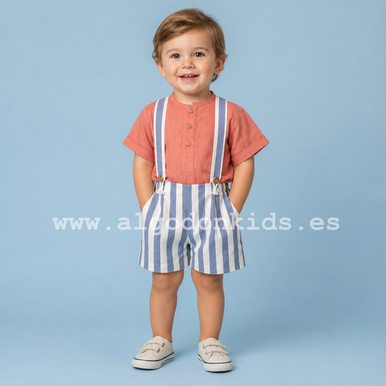 CONJUNTO PEPITO RAYAS AZUL
