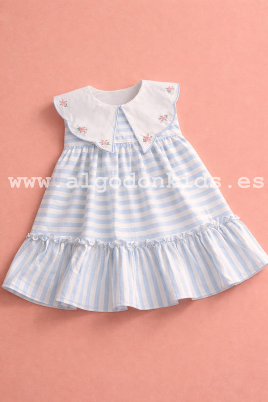 VESTIDO CELESTE FLORES
