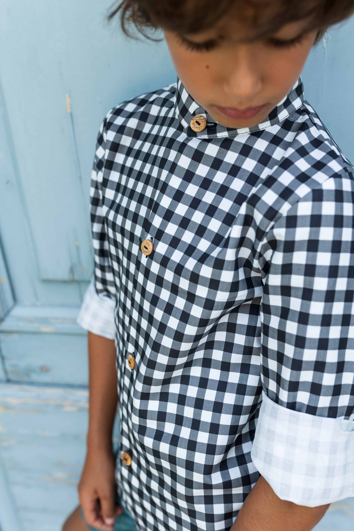 CAMISA VICHY NEGRA NIÑO
