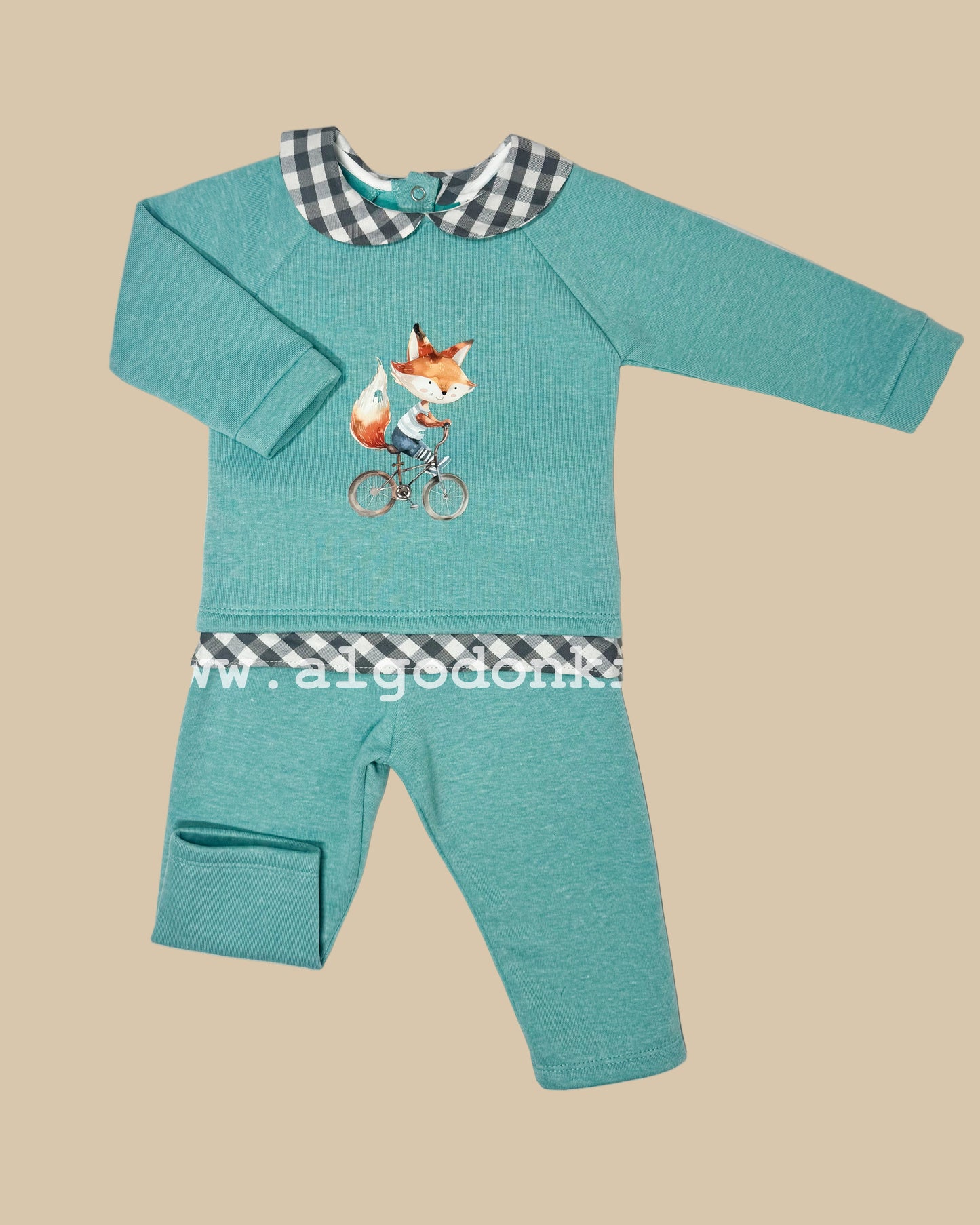 CONJUNTO FELPA TURQUESA NIÑO