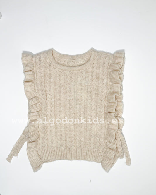 CHALECO TRENZADO BEIGE