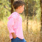 CAMISA CAPUCHA RAYAS FLUOR ROSA
