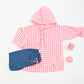 CAMISA CAPUCHA RAYAS FLUOR ROSA