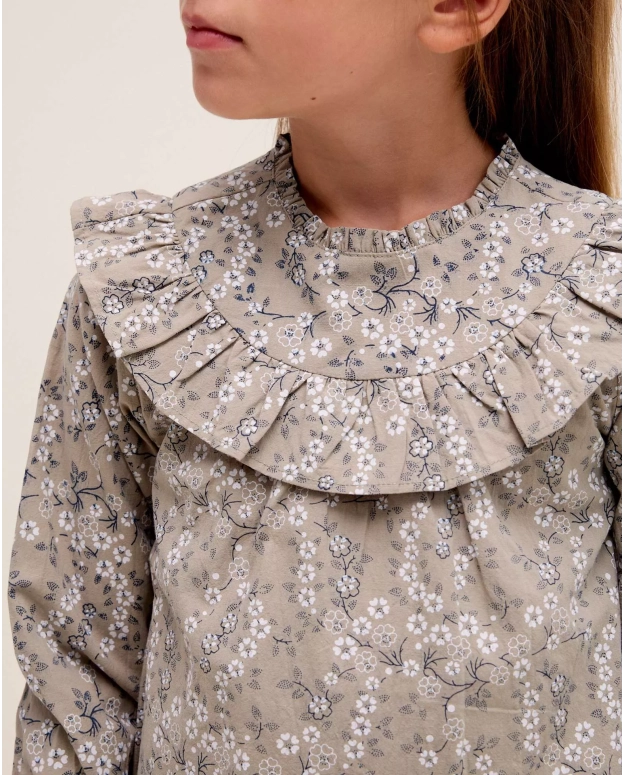 VESTIDO VOLANTE FLORAL VERDE