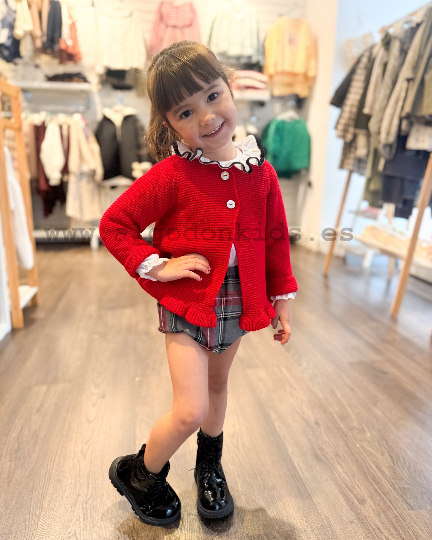 CONJUNTO TARTAN GRIS CHAQUETA