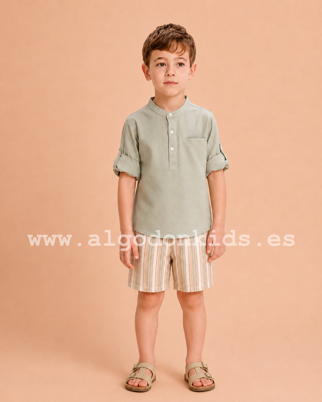 CONJUNTO VERDE RAYAS NIÑO
