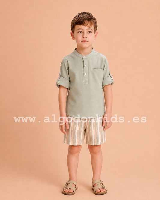 CONJUNTO VERDE RAYAS NIÑO