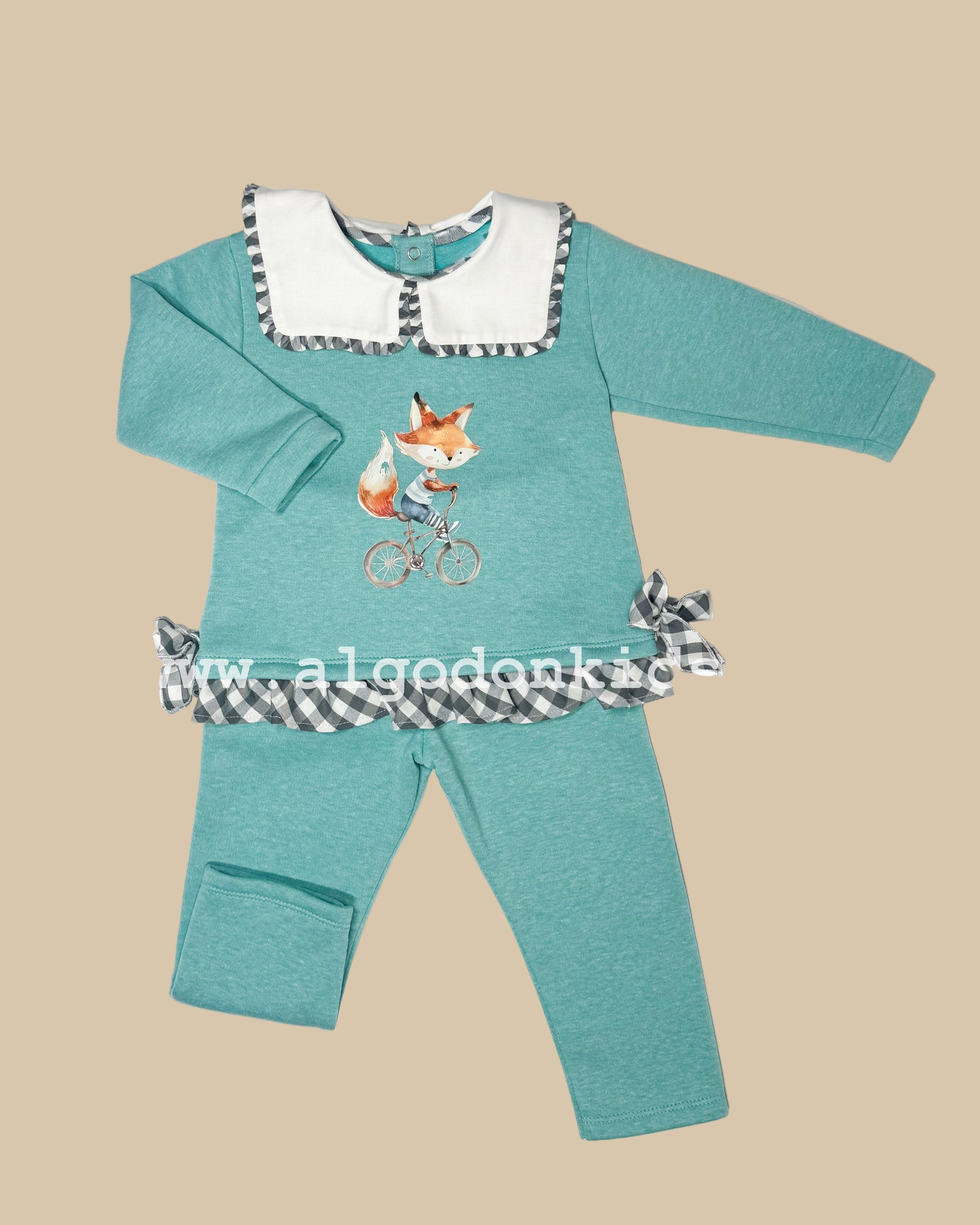 CONJUNTO FELPA TURQUESA NIÑA