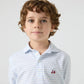 CAMISA POLERA CELESTE RAYAS