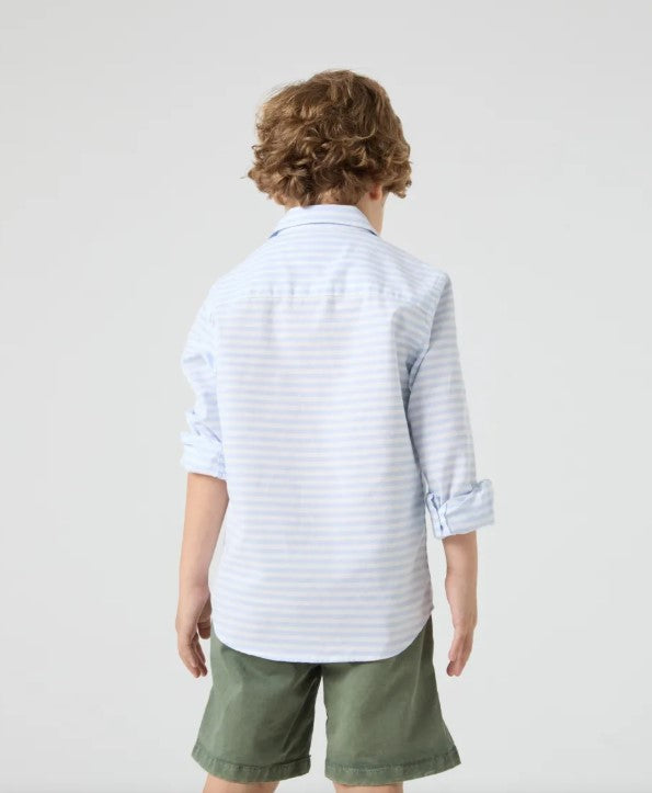 CAMISA POLERA CELESTE RAYAS
