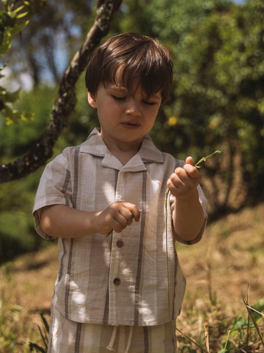 CAMISA RAYAS BEIGE