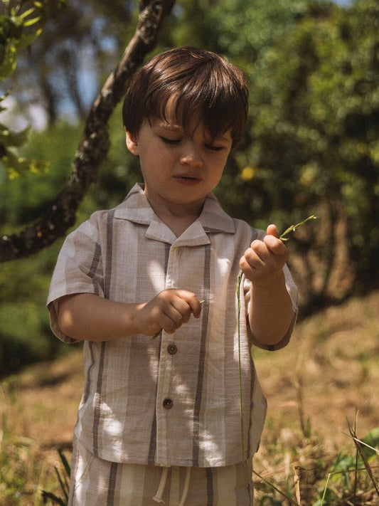 CAMISA RAYAS BEIGE