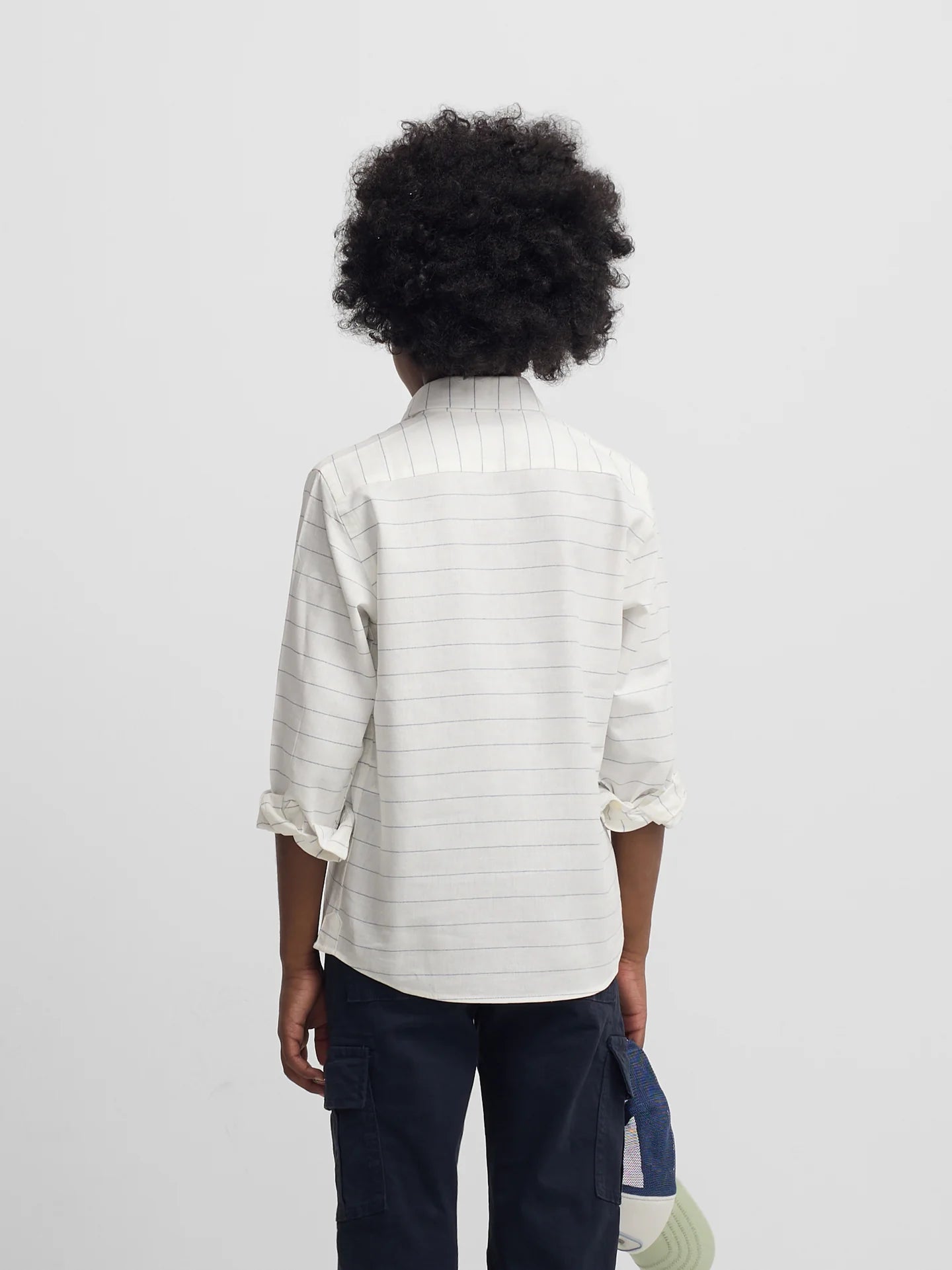 CAMISA LINO RAYITA AZUL