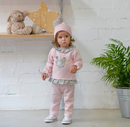 CONJUNTO FELPA GALLINA ROSA