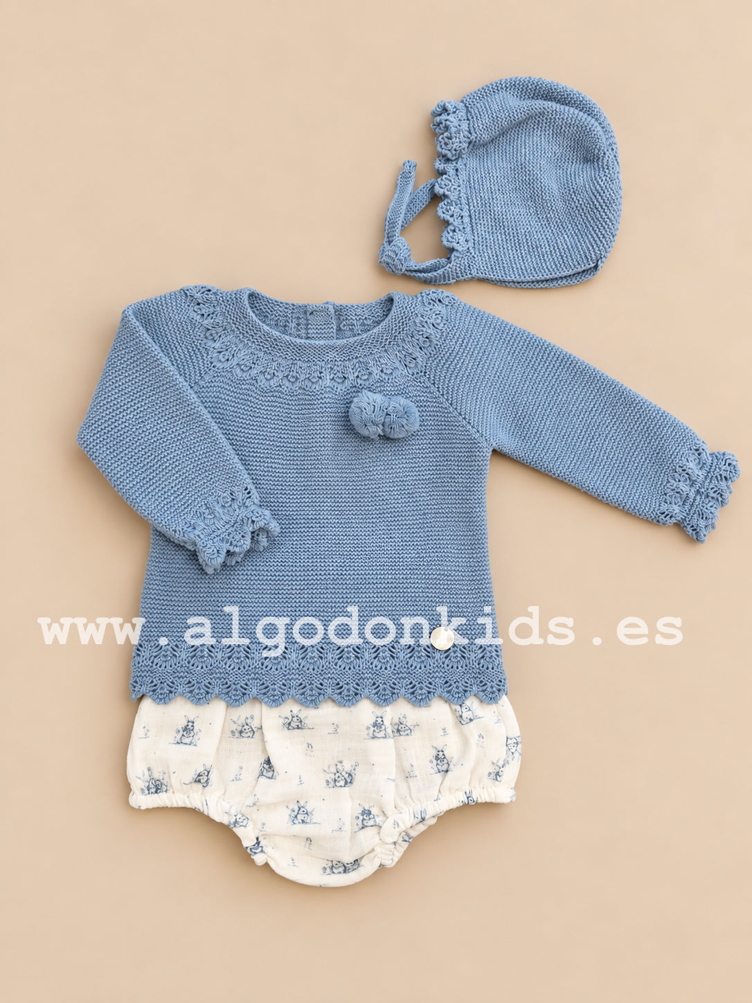 CONJUNTO CONEJITOS CELESTE