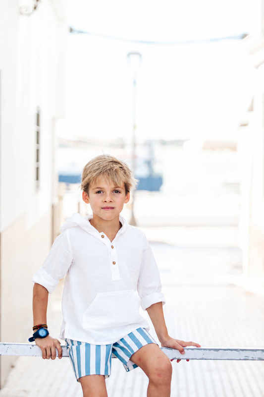 CAMISERO CAPUCHA BLANCO LINO