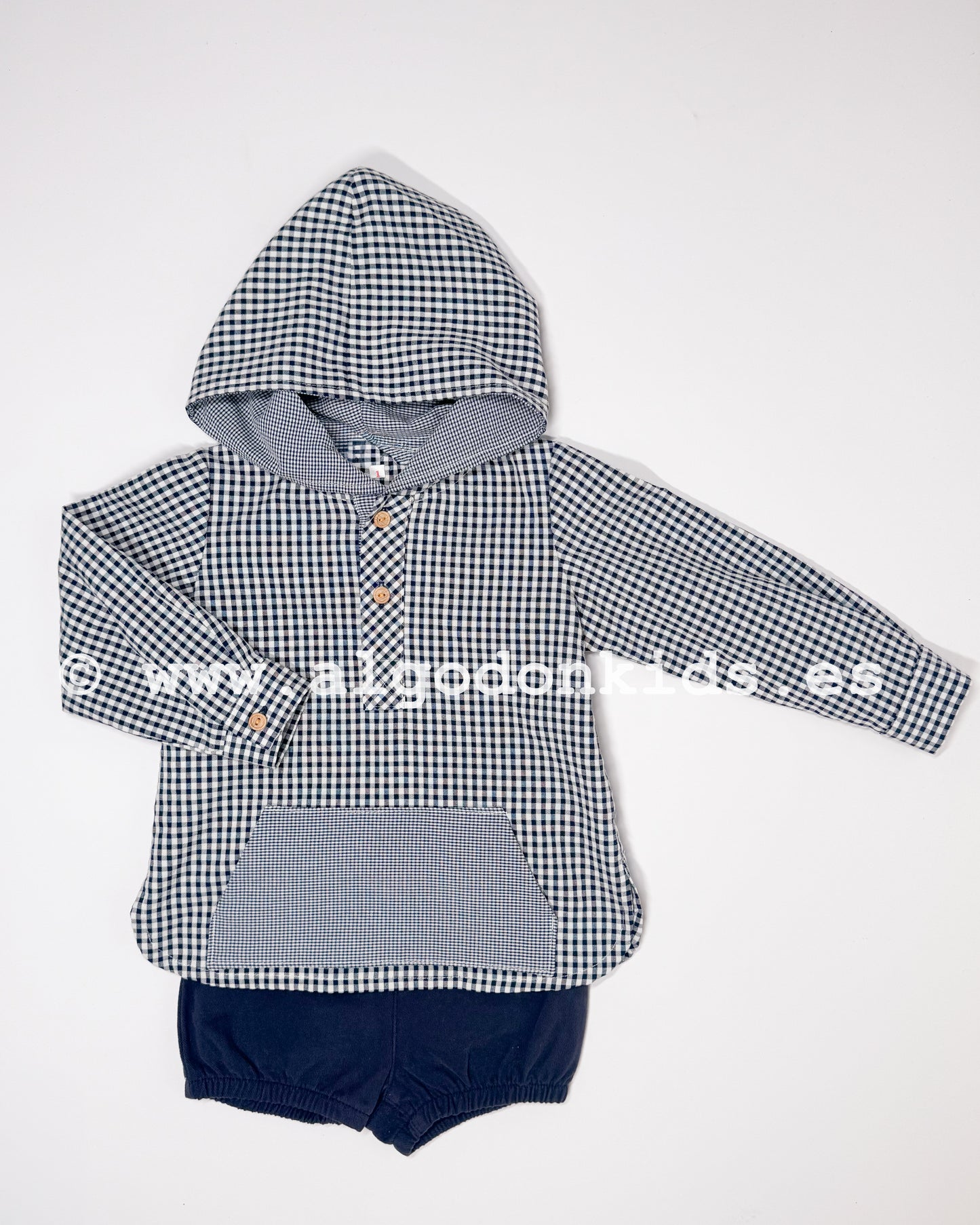 CAMISA CAPUCHA VICHY MARINO