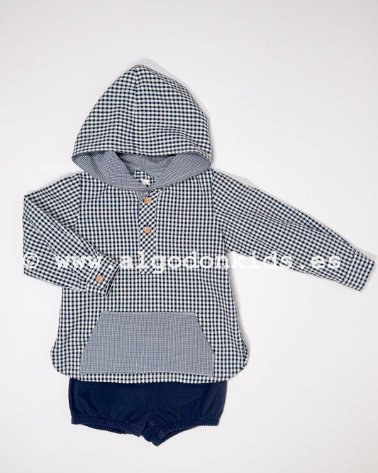 CAMISA CAPUCHA VICHY MARINO