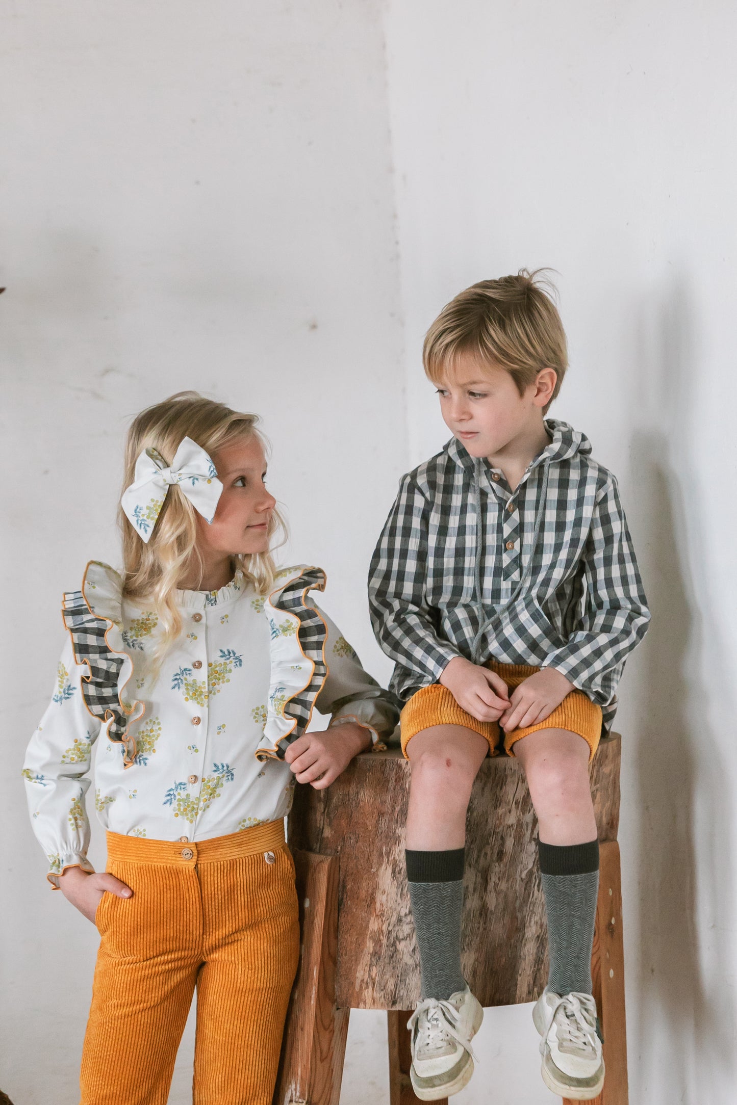 CAMISA CAPUCHA CUADROS AZUL