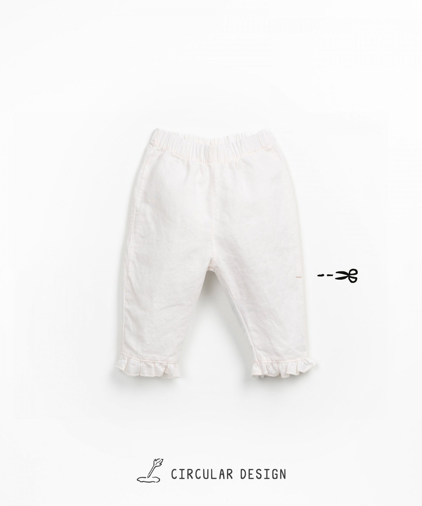 PANTALON BLANCO VOLANTE  BEBÉ