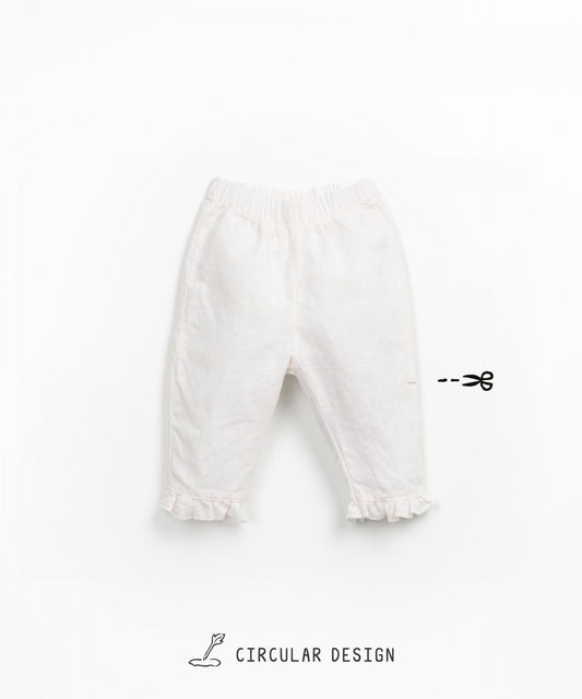PANTALON BLANCO VOLANTE  BEBÉ
