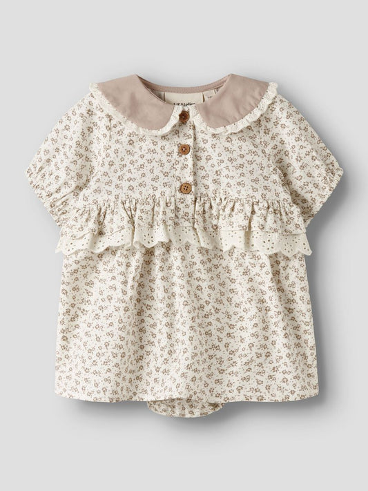 VESTIDO BODY FLORECILLAS BEIGE