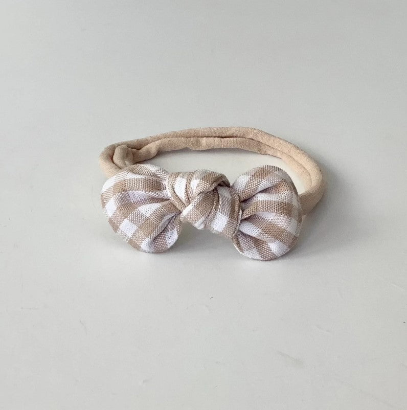 DIADEMA LAZO VICHY BEIGE