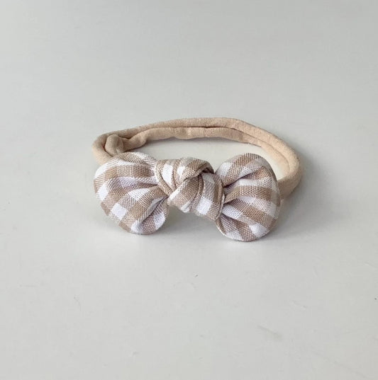 DIADEMA LAZO VICHY BEIGE