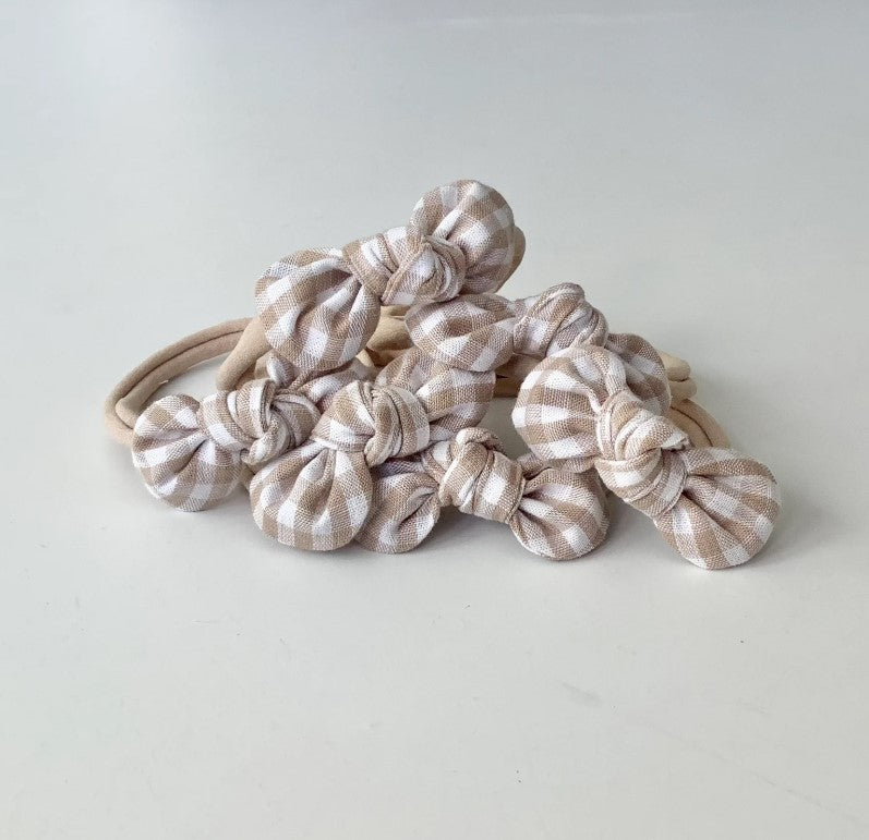 DIADEMA LAZO VICHY BEIGE