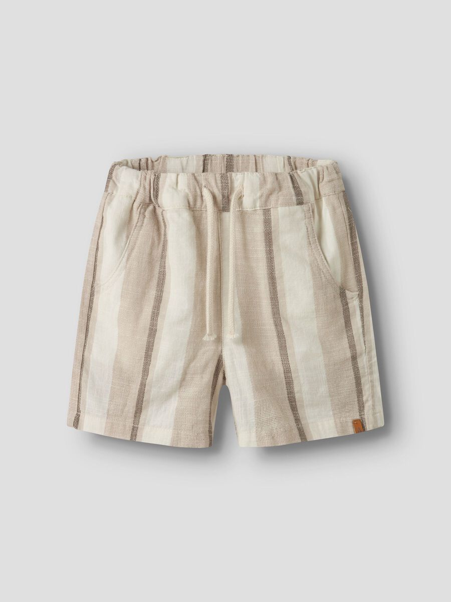 SHORT RAYAS BEIGE NIÑO