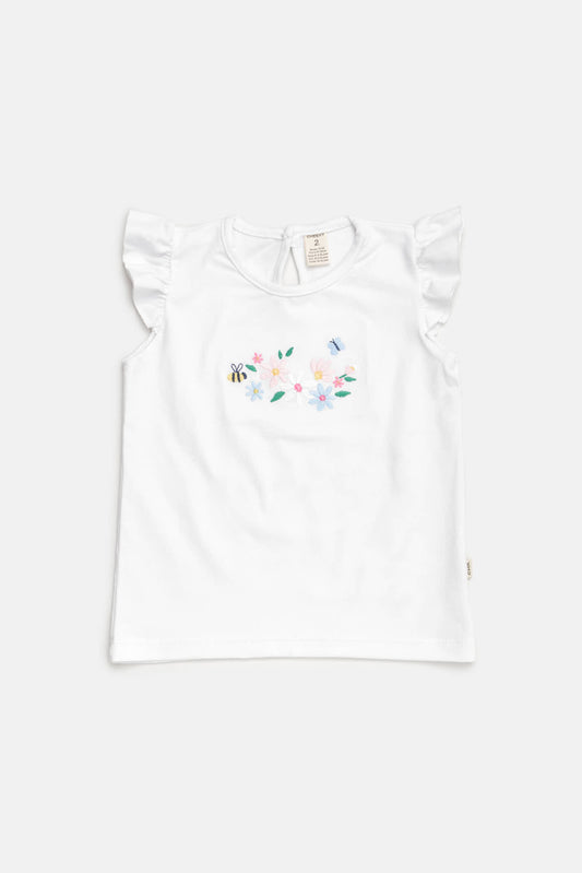 CAMISETA FLORES BLANCA
