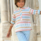 CONJUNTO RAYAS MELOCOTÓN NIÑO